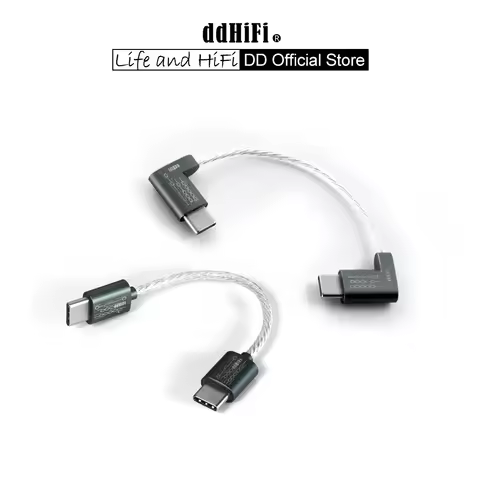DD ddHiFi TC05L TypeC to TypeC Data Cable (L-Shaped), Connect USB-C Decoders /Music Players with Sma