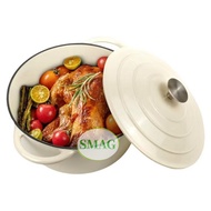 SMAG 3.7L Enamel Cast Iron Pot Soup Pot Dutch Oven Sourdough Bread Casserole Pot Stew Pot Stock Pot 