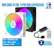 Fan Case 12cm. 6PIN RGB Lovingcool YK-01 Black / White พัดลมเคส ขนาด 12 ซ.ม.