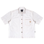 Moxie Benjie Denim Boxy Shirt - Broken White