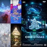 C4D | 🎄 Bar/KTV Christmas Eve C4D Poster ❄️ Snow Background Project File [MICHIGO STUDIO]