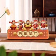 新品 财神桌面摆台画寓意好客厅电视柜柜发财摆新款玄关柜上装饰品7.6 New product: Fortune God desktop display painting with good meani