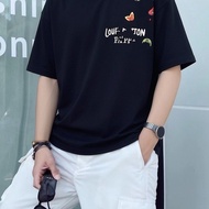 I7Y3 L1s-v #Summer Fashion Casual Short-Sleeved Round Neck T-Shirt Four-Leaf Clover Printed logo Men