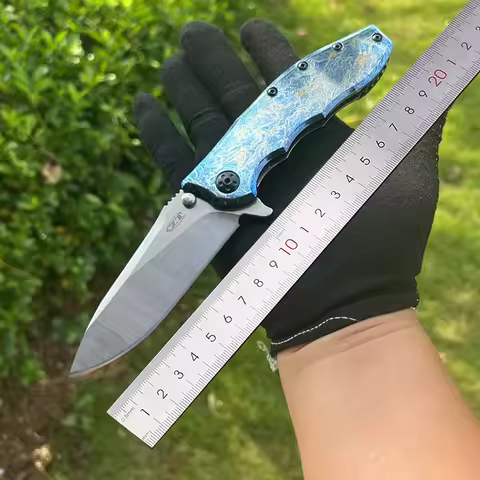 ZT0562 Travel Knife Titanium/Carbon Fiber Handle Outdoor Fishing Camping Tool Folding Knife EDC Pock