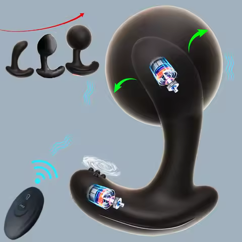 Anal Vibrator Inflatable Butt Plug Remote Prostate Massager Automatic Inflation Vibrating Male Femal