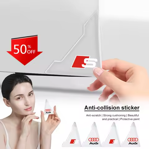 2Pcs Transparent Car Door Corner Protection Emblem 3D Stickers Styling For Audi B8 B7 B5 B6 B9 8P A1