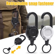 1Pc Multifunctional Automatic Retractable Anti-theft Metal Easy-to-pull Key Chain Buckle Carabiner W