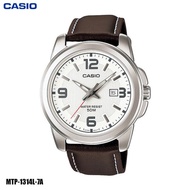 Casio นาฬิกาข้อมือผู้ชาย สีน้ำตาล สายหนัง รุ่น MTP-1314L Series MTP-1314L-7A MTP-1314L-8A