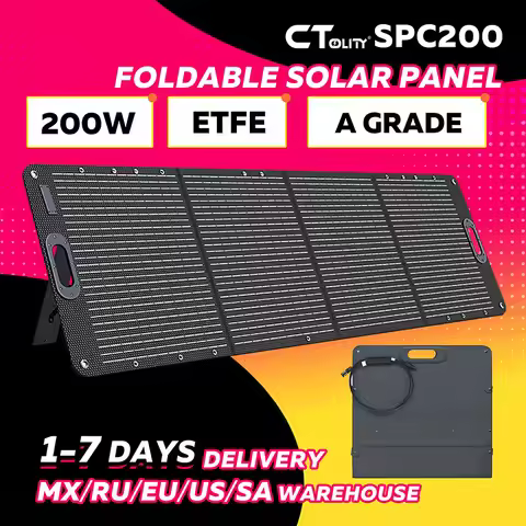 CTOLITY 200W Portable Solar Charger Flexible ETFE Foldable Solar Panel Monocrystalline Camping IP68 