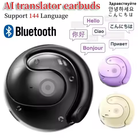AI Translator Earbuds Real-Time Translators Headphones 144 Languages voice translator Wireless Bluet