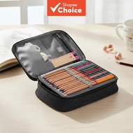 Universal zipper closure pencil box for teenagers, large 2-compartment design, holds 24 pencils.  Ko