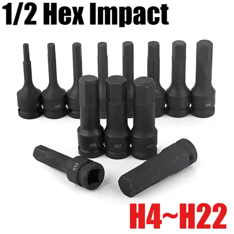 1/2inch Impact Hex Socket Electric Drill Socket Adapter Air Impact Wrench Hex Head Socket H4~H22 Scr