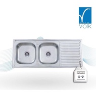 [DISKON] TERLARIS VOLK WD12050B KITCHEN SINK BAK CUCI PIRING 2 LUBANG