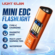 Portable Mini EDC Flashlight TYPE-C Charging Magnetic Multi Light Source Warning Tool Light Waterpro