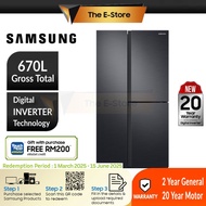 Samsung 670L Inverter Side by Side with Metal Cooling (Flexibility) | RS63R5591B4/ME (Fridge Refrige