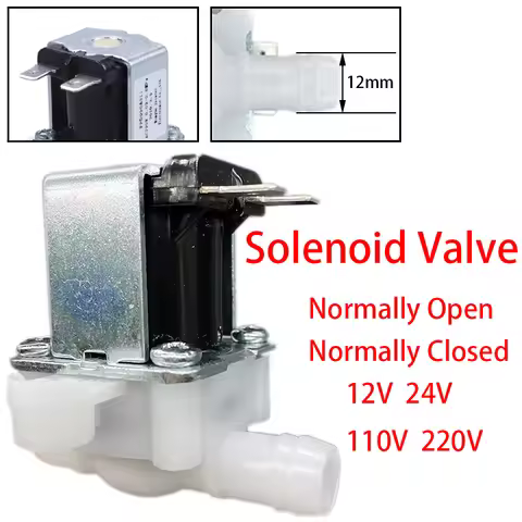 Dc 12V 24V 220V Plastic Electric Solenoid Valve Normally Closed Pressure Solenoid Valve Inlet Valve 