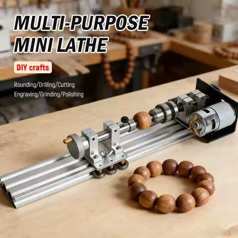 Mini Lathe 7 Speed With B12 Chuck 795 Motor Multifunctional Grinding and Polishing Machine Micro Woo