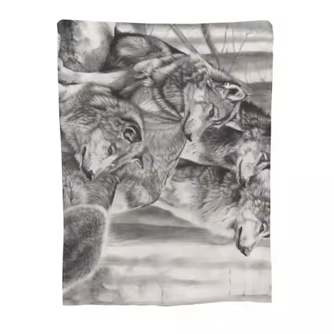 Wolf Pack Throw Blanket Heavy Soft Big Bed linens anime sofa bed Blankets