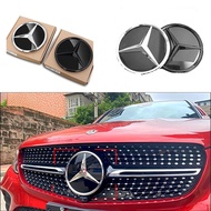 18.5cm/20.5cm Car Styling Front Grille Carved Emblem Badge Sticker For Mercedes Benz A C E S Class CLA GLA C200 E300L GLC GLE GLS W176 W177 W245 W246 W204 W205 W212 W213 Cover
