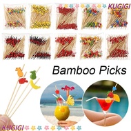 KUGIGI Bamboo Pick, Picnic Party Supplies Wooden Cocktail Fork,  Disposable Cocktail Pick Picnic Wed