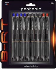 Pentonic B-RT 0.7mm Retractable Ball Pen Blister Pack | Blue, Black & Red Ink | Set of 10