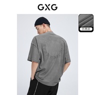 GXG Men's Clothing Faux Suede Trendy Loose Simple Commuter Round Neck Short-Sleeved T-Shirt Boys Sum