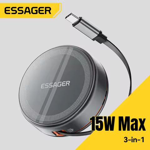 Essager 15W 3 in 1 Magnetic Wireless Charger With 96cm Retractable Type-C Cable For iPhone 16 15 14 