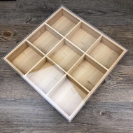 balang kuih raya eksklusif balang kuih raya kotak kuih talam Wooden Jiugongge Storage Box with Lid C