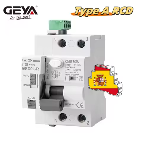 GEYA Type A RCD Auto Recloser Differential Circuit Breaker 40A 63A 30mA 100mA 300mA Safety Switch 22