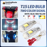 2 PCS T15 LED Bulb Signal Mentol Dual Color Parking Light Turn Signal Two-Color Daytime Running Ligh