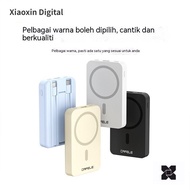 Xiaoxin Digital Powerbank Magnet 10000mAh dengan Kabel USB-C & Dudukan, Cas Cepat PD 25W Magsafe, Se