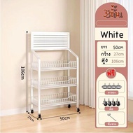 Alive ชั้นวางของโครงเหล็ก  พร้อมล้อ เคลื่อนย้ายสะดวก 3 4 5 ชั้น โลหะ รุ่น 556