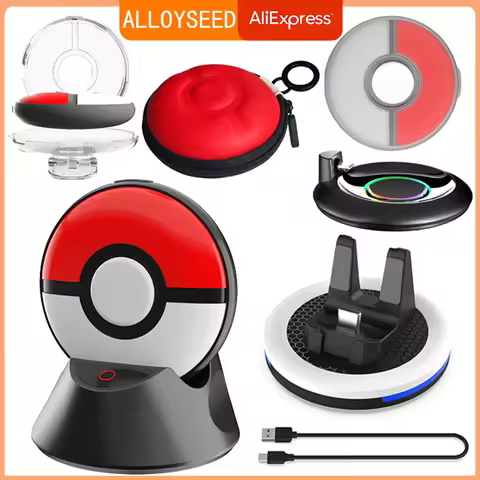 For Pokemon GO Plus +Type-C Charging Dock Station with Silicone Protective Case Charging Stand for P