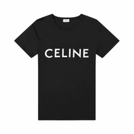 Cel T-shirt Loose Fit Cotton Sig Text Logo Print Short Sleeve Unisex Black