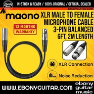 Maono 6FT XLR Male to Female Microphone Cable 3 Pin Balanced Shielded Mic Cord for Audio Interface M