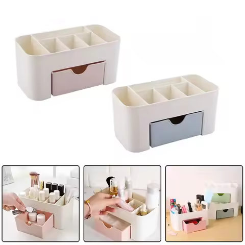 Baby Double Layer Nursing Tool Storage Box Cosmetic Drawers Desktop Make Up Container Box Store Infa