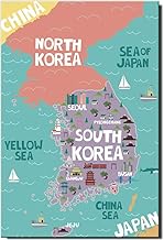 South Korea Map Fridge Magnet Seoul Travel Souvenir Busan