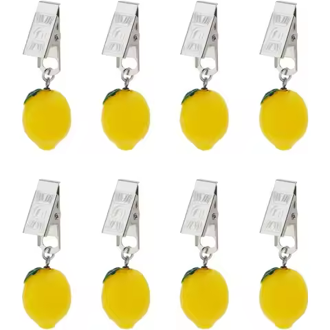 8pcs Tablecloth Weights Hangers Lemon Shaped Table Cover Weight Clips Table Cloth Weights with Clips
