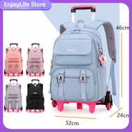 Trolley school bag girl 2 or 6 wheel school bag primary wheels secondary school kids trolley bag bac