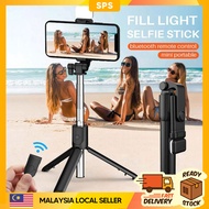 SPS BLUETOOTH 360 ROTATION SELFIE STICK WITH FILL LIGHT/ MINI MONOPOD/ PORTABLE TRIPOD/ PEMEGANG FON