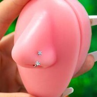 1pc Funky Cubic Zirconia Decor Nose Ring For Women For Gift