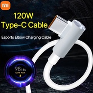 Original Xiaomi 120W Type-C Cable 6A USB Type-C Cable Turbo Charge Gaming Elbow Charging Cable For Xiaomi Mix4 Mix Fold 10 11 Ultra Redmi Note 9 10 Pro K40 K50 Pro Poco X4 Pro NFC F3 M3 Black Shark TipoC