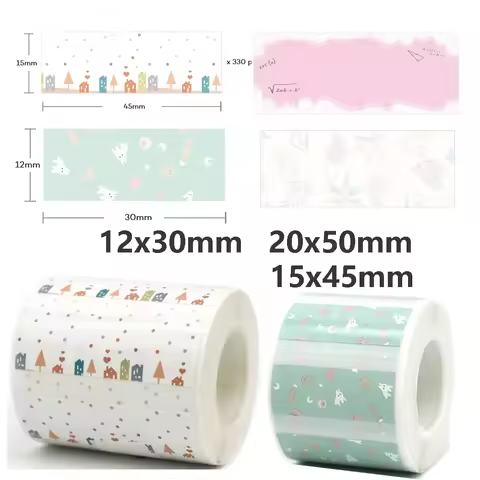 1rolls Phomemo M110 M220 M200 Machine Label Printer Sticker Self-Adhesive Thermal Paper, Compatible 