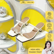 BEE SHOES women's square toe high heels with 6-inch high sole and delicate stone design - GU005 (FOR