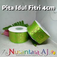 (per roll) 4cm Eid al-Fitr ribbon, 4cm patterned satin ribbon, 4cm Eid al-Fitr satin ribbon,