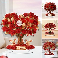 GH|  Valentine Day Acrylic Decoration Small Acrylic Rose Decoration Acrylic Rose Tree Ornament 2d Va