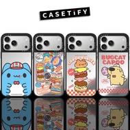 Bugcat Capoo Burger Cat Casetify Mirror Phone Case Suitable for iPhone17ProMax iP17Air Compatible wi
