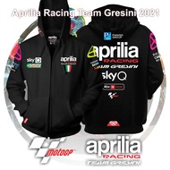 Sweater Zipped MotoGP Aprilia Racing Team Gresini 2022 Moto GP Super Premium Hoodie Baju Sejuk Lelaki Perempuan Hoodi motorcycle accessories motorcycle jacket Top Motor