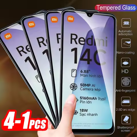 1-4PCS HD Screen Protector For Xiaomi Redmi 14C 4G 2024 Protective Glass Readmi 14C 14 C C14 Redmi14