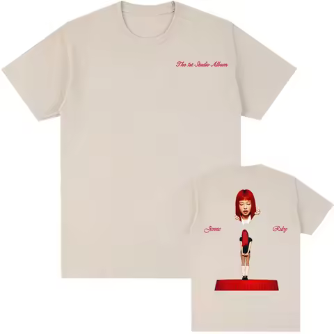 Jennie Ruby The 1st Studio Album Merch T-shirt Cotton Short Sleeve Male Tshirt Unisex Streetwear Hip